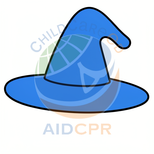 Blue wizard hat with pointed top
