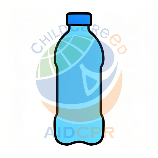 Blue plastic bottle with cap