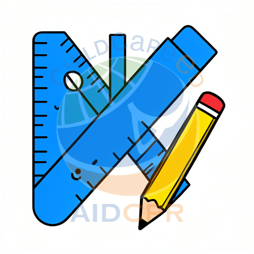 Blue ruler and pencil learning tools