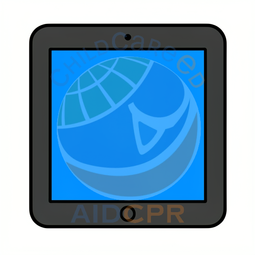 Blue screen tablet for young learners - ChildCareEd