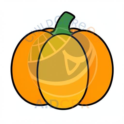 Happy pumpkin smiling with stem