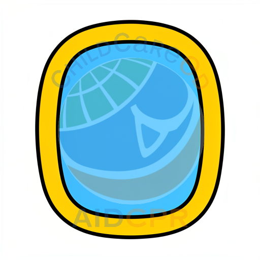 Blue shape inside yellow rounded border
