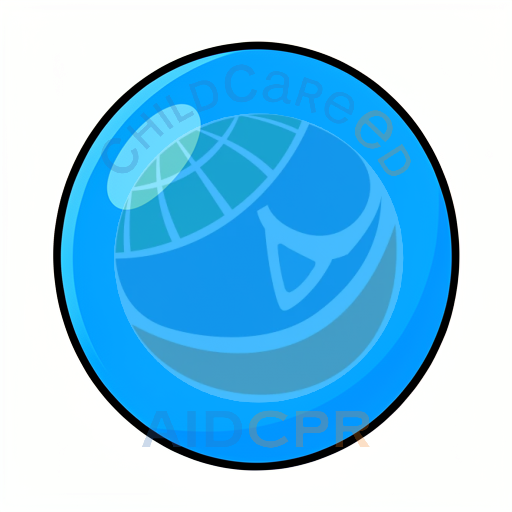 Blue sphere with light reflection