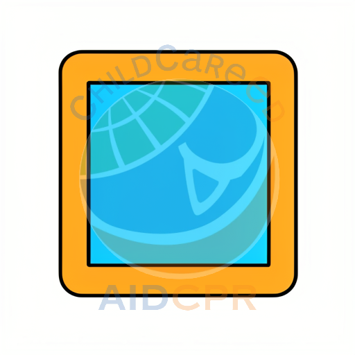 Blue square inside orange border