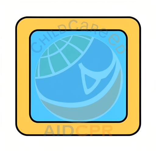 Blue square inside yellow border