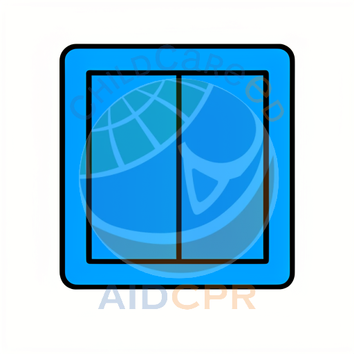 Blue square with two vertical bars