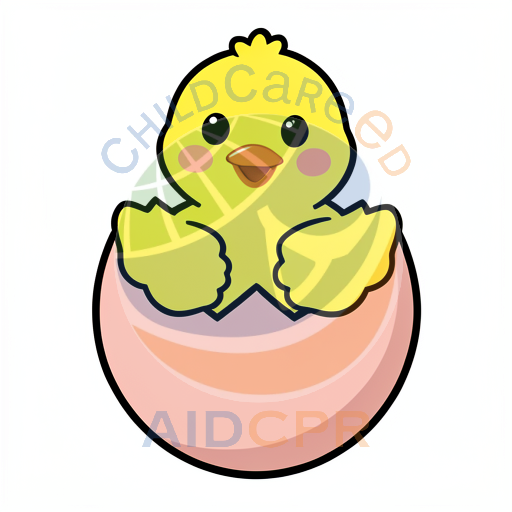 Happy yellow chick hatching from egg - ChildCareEd