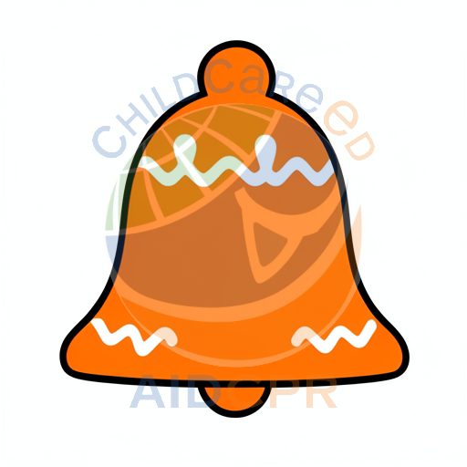 Orange bell with white zigzag patterns