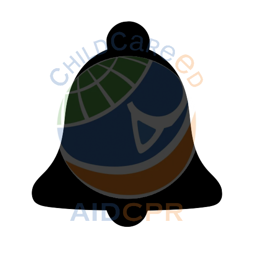 Orange bell with white zigzag patterns silhouette