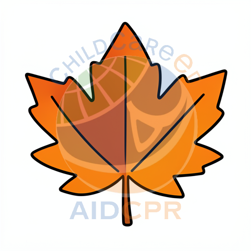 Orange maple leaf with red center