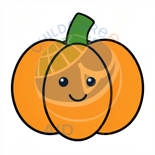 Orange pumpkin with cheerful expression