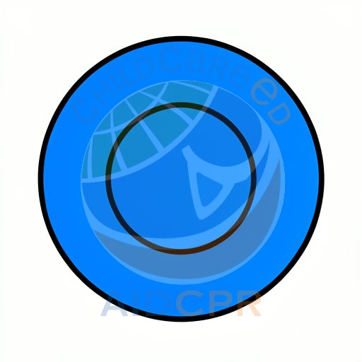 Bold blue circle with thick black border