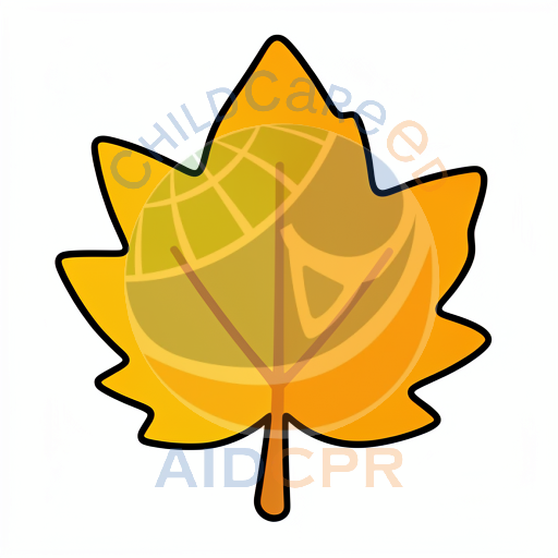 Bold colored maple leaf graphic