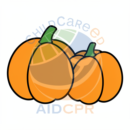 Pumpkins sitting together with stems up