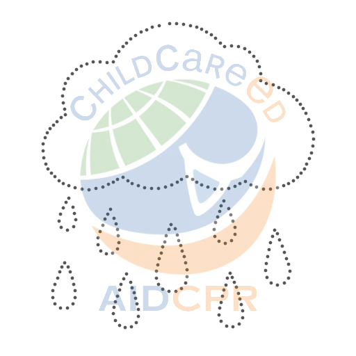 Raindrops falling from a green cloud dotted tracing worksheet