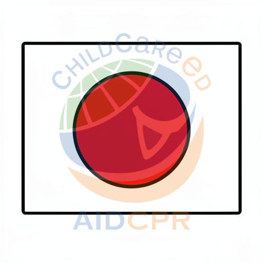 Red circle flag on white background