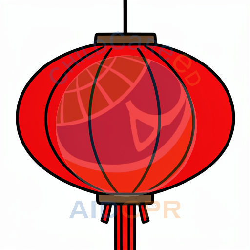 Red paper lantern hanging with strings