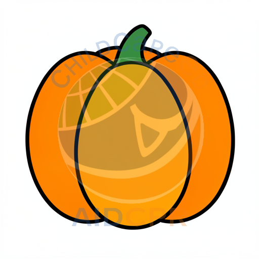 Round pumpkin with curved stem