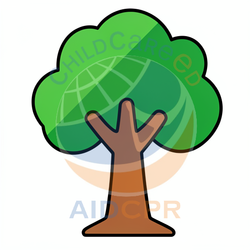 Simple cartoon tree with leafy canopy