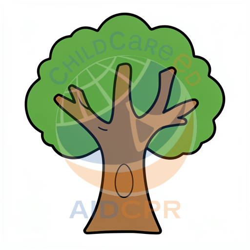Simple cartoon tree with rounded foliage