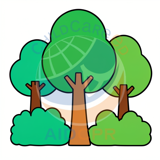 Simple forest scene with three trees