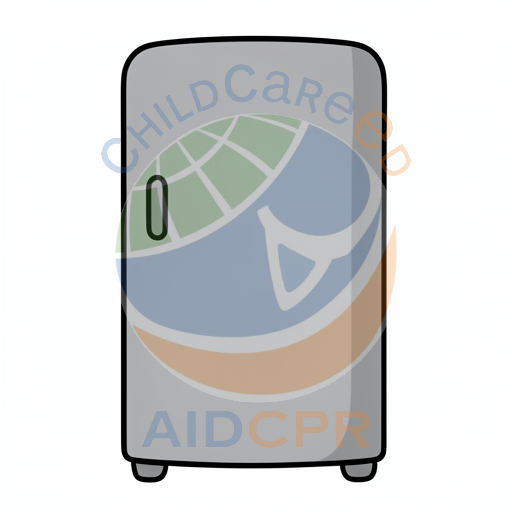 Simple gray fridge with rounded handle