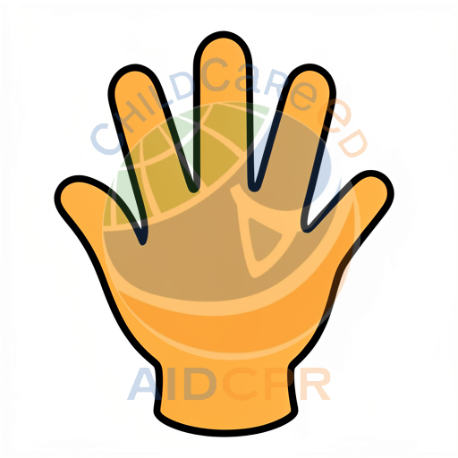 Simple orange hand graphic for learning silhouette - ChildCareEd