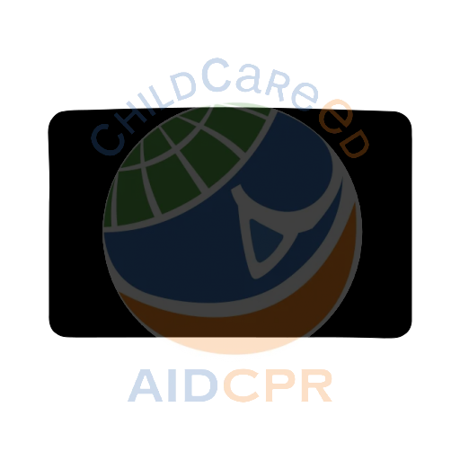 Orange rounded rectangle with black border silhouette - ChildCareEd