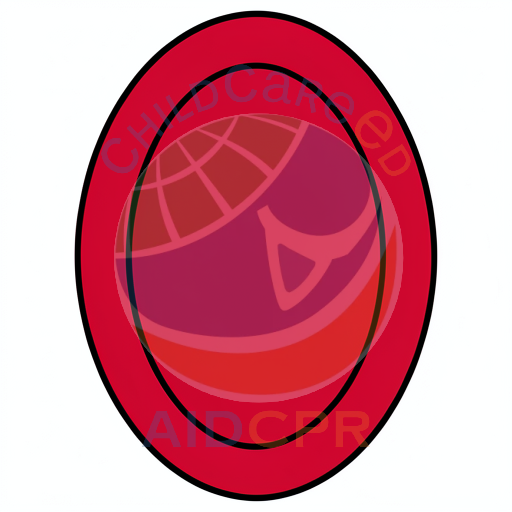 Simple red oval graphic for early learning
