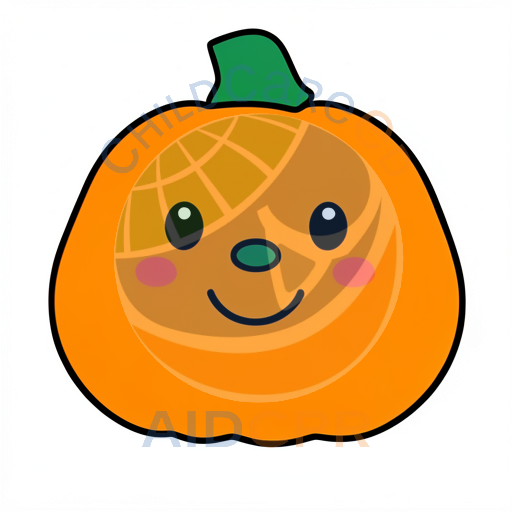 Smiling pumpkin with rosy cheeks