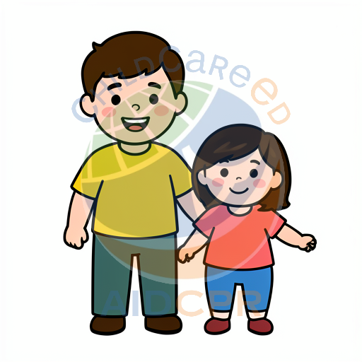 Smiling siblings walking side by side