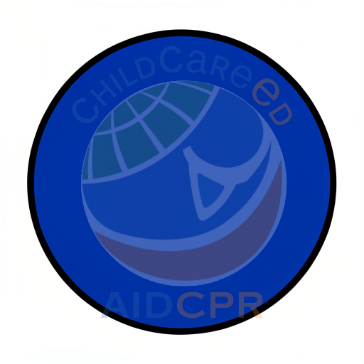 Solid blue circle with bold black border - ChildCareEd