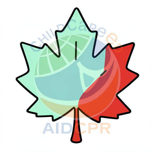 Split maple leaf with red and green