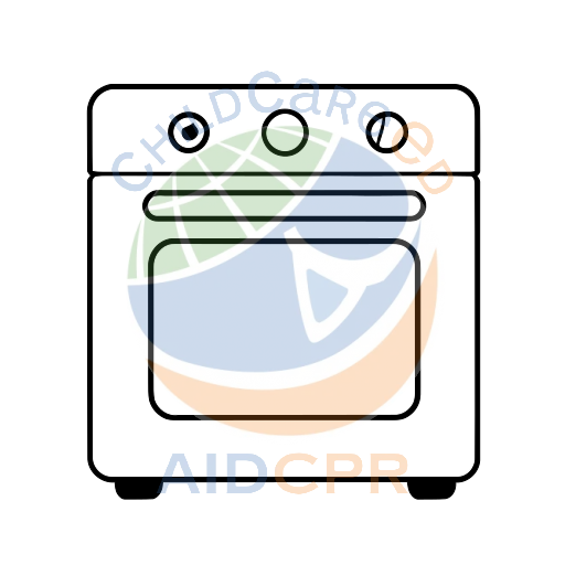 Stove with three control knobs coloring page