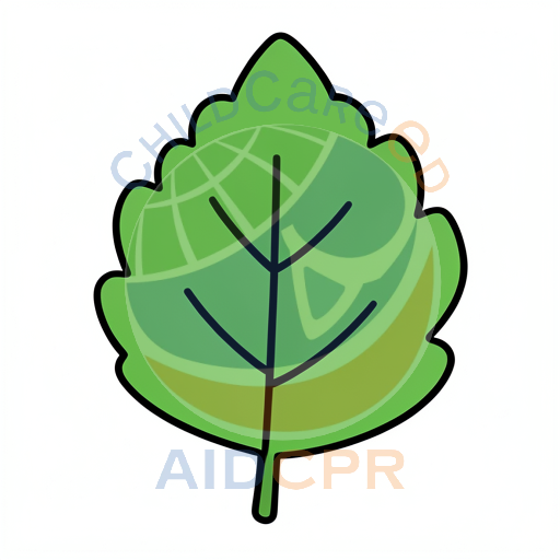 Stylized leaf with visible veins