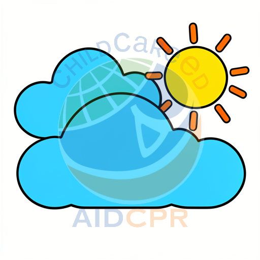 Sun shining behind a blue cloud