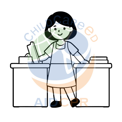 Teacher using computer at desk coloring page
