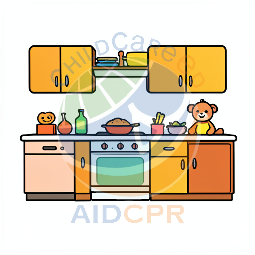 Teddy bear sitting on kitchen counter