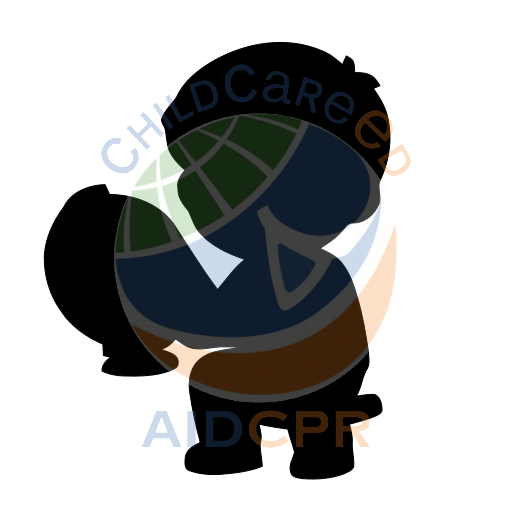 Boy holding globe with pointer stick silhouette