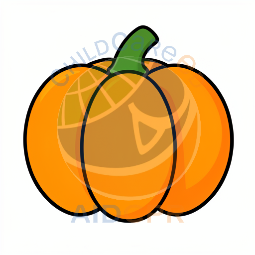 Three pumpkins with curved stems