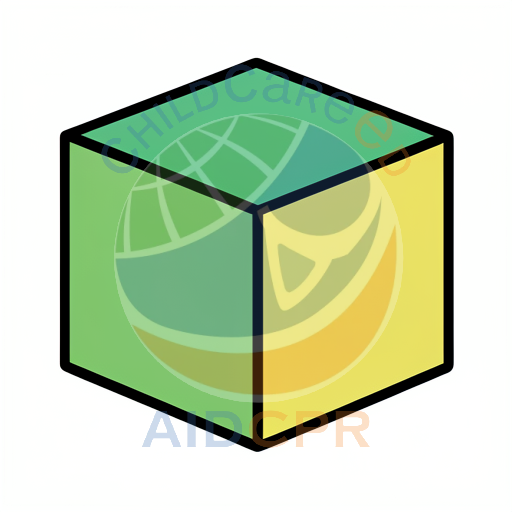Three-sided cube showing different colors