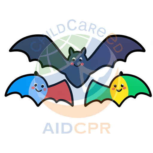 Three smiling bats flying together