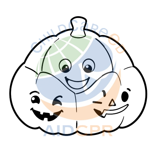 Three smiling pumpkins with different faces coloring page