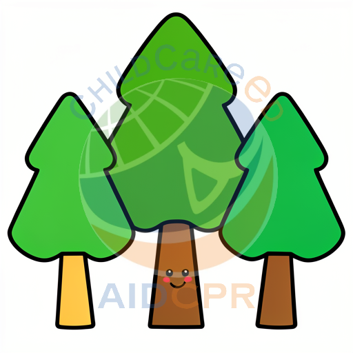 Three smiling trees standing together