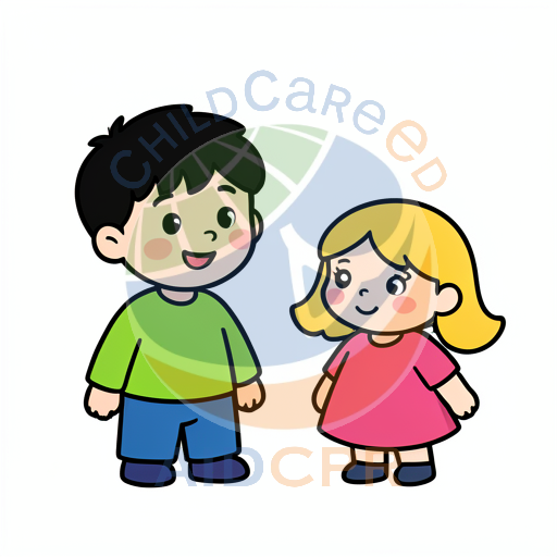 Two cheerful children posing side by side