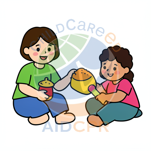Two children sharing snacks while sitting