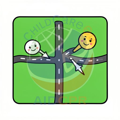 Two smiling characters at a road intersection dotted tracing worksheet ...