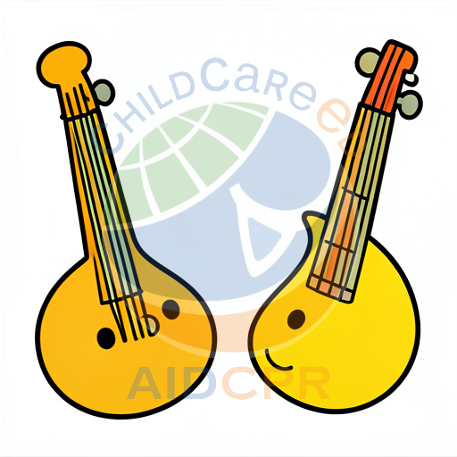 Two smiling yellow string instruments - ChildCareEd
