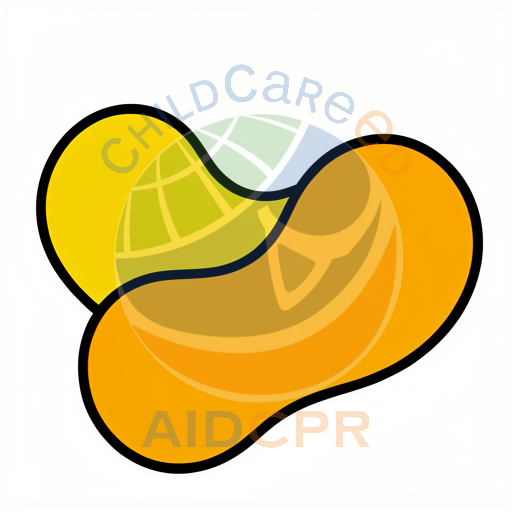 Two yellow-orange bean-shaped objects connected silhouette - ChildCareEd