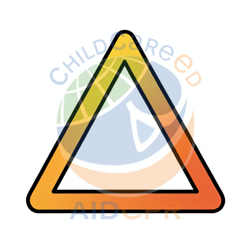 Yellow and orange warning triangle dotted tracing worksheet - ChildCareEd